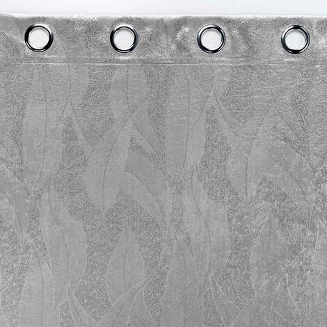 Rideau grande hauteur 135 x 280 cm occultant velours frappé Melodie Gris