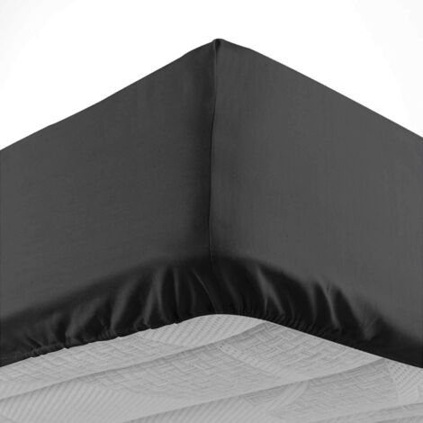 Douceur D'Intérieur – Drap housse 160 x 200 cm 100% coton – Tissage 57 fils/cm² – Bonnet 30 cm – Certifié Oeko-Tex pour un sommeil sain