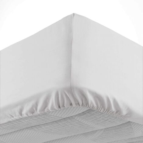 Douceur D'Intérieur – Drap housse 140 x 190 cm 100% coton – Tissage 57 fils/cm² – Bonnet 30 cm pour lit 2 personnes – Douceur et durabilité