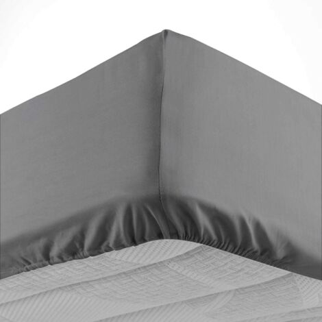 Douceur D'Intérieur – Drap housse 160x200 cm 100% coton – Tissage 57 fils/cm² – Bonnet 30 cm – Teinture réactive pour couleurs durables