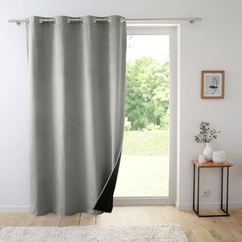 Rideaux Occultants Isolant Thermique Anti Froid, 150200 CM Design Moderne à  Oeillets, Gris Foncé, 1Pièces