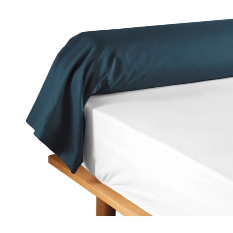 Taie de traversin 85 x 185 cm uni 57 fils lina  +point bourdon Bleu