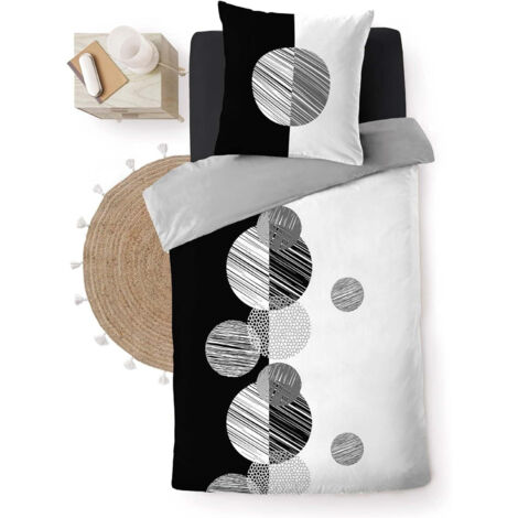 Parure de couette enfant 140 x 200 cm 100% coton 57 fils Stormi (1/4)