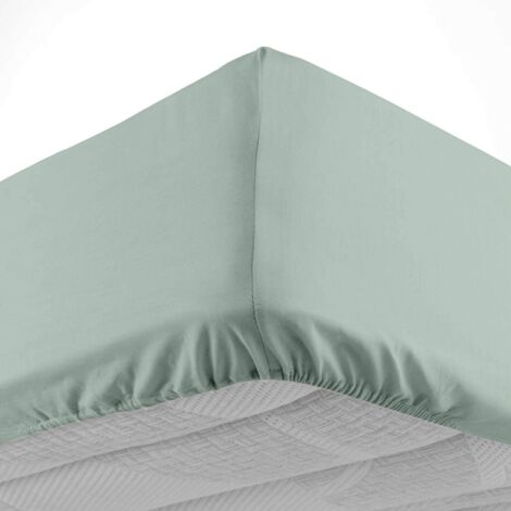 Douceur D'Intérieur – Drap housse 90 x 190 cm 100% coton – Bonnet 30 cm – Densité 57 fils/cm² – Résistance à la lumière et au dégorgement