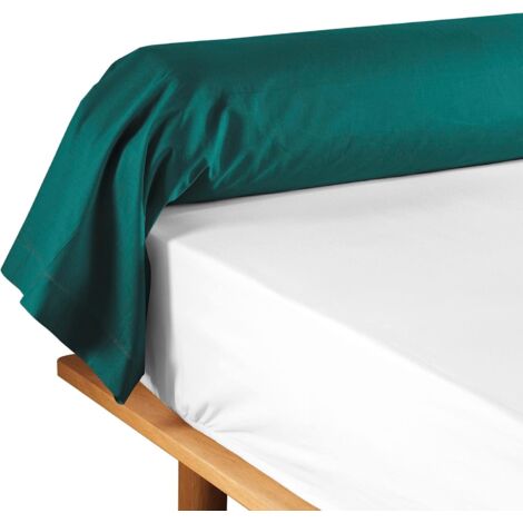 Taie de traversin 85 x 185 cm uni 57 fils lina  +point bourdon Emeraude