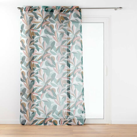 Voilage Grande Hauteur à Œillets 140 x 280 cm – Voile Sablé Imprimé Lavinia (1/4)