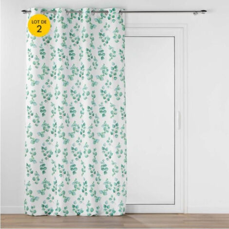Lot de 2 Rideaux a oeillets 140 x 260 cm polyester imprime Leandre (1/5)