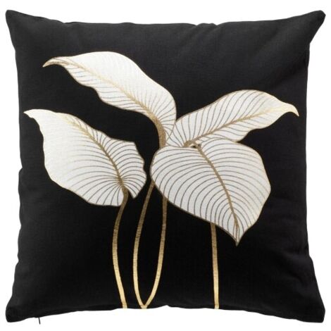 Coussin dehoussable 45 x 45 cm coton imprime or Jill (1/5)