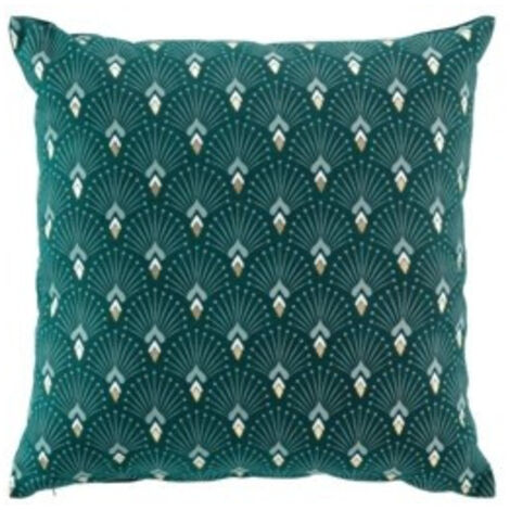 Coussin dehoussable 45 x 45 cm coton imprime or Alden (1/3)