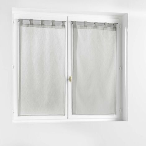 Paire droite passants 2 x 60 x 160 cm polycoton selena Gris (1/3)
