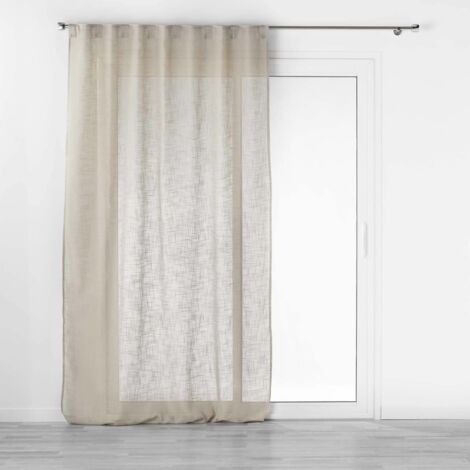 Douceur D'Intérieur – Panneau à passants cachés 140 x 240 cm – Effet lin tissé – 100% polyester – Lavable à 30° – Design moderne et élégant