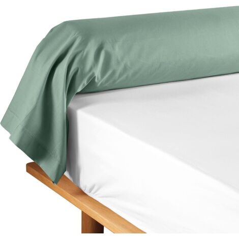 Taie de traversin 85 x 185 cm uni 57 fils lina  +point bourdon Sauge