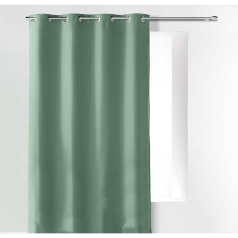 Rideau à œillets 140 x 260 cm en microfibre unie – Absolu Sauge