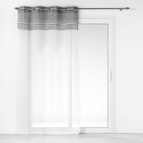 Panneau a oeillets 140 x 280 cm voile sable+top effet lin tisse aloria top Sans (1/3)