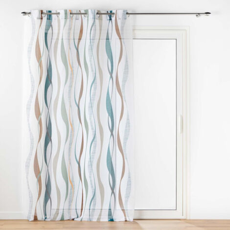 Panneau a oeillets 140 x 240 cm voile sable imprime lisana Sans (1/4)