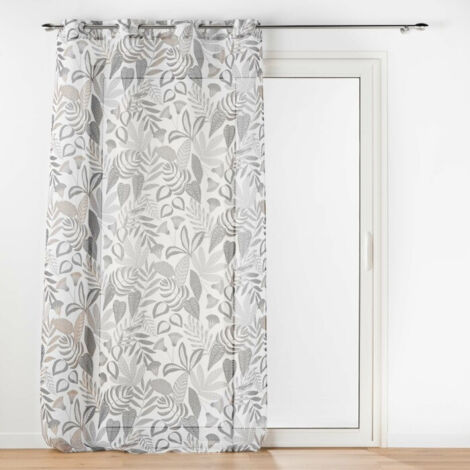 voilage grande hauteur 140 x 280 cm voile sablé imprimé Tilda Blanc (1/3)