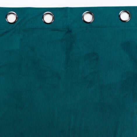 Rideau tamisant à oeillets 140 x 260 cm velours côtelé Casual Pétrole