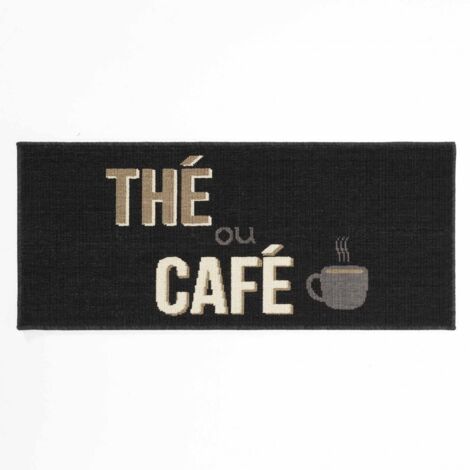 Tapis antidérapant - 50x120 cm - Thé ou café - Noir (1/5)
