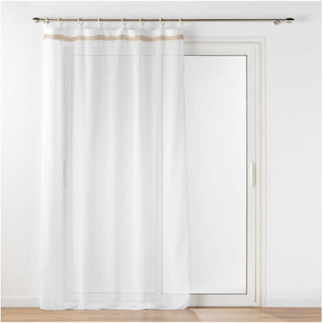 Voilages à œillets 140 x 240 cm Mileo Blanc - Voile Tissé - Livraison gratuite (1/5)