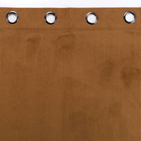 Rideau tamisant à oeillets 140 x 260 cm velours côtelé Casual Camel