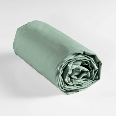 Lot de 2 draps housse king size 180 x 200 cm coton 57 fils Sauge
