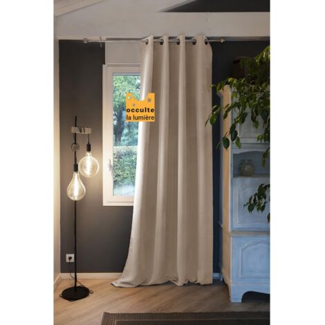 rideau occultant 140 x 280 cm grande hauteur Obscure Pampa