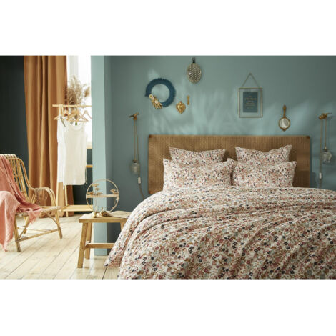 Housse de couette 200 x 200 cm double gaze de coton imprimée Capucine Pampa (1/3)