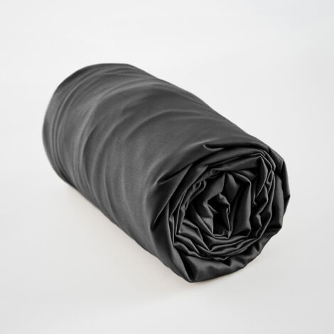 Drap housse 140 x 190 cm en satin de bambou – Salomé Truffe – Bonnet 30 cm (1/2)