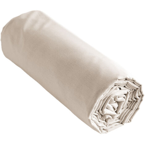 Drap housse 100% coton 57 fils 90 x 190 cm - bonnet 25 cm - blanc France