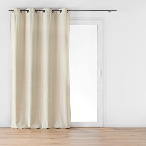 Rideau a oeillets 140 x 260 cm velours jacquard Mika Beige (1/4)