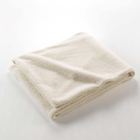 Plaid 180 x 220 cm – Bouclette Unie – Wooly Naturel (1/5)