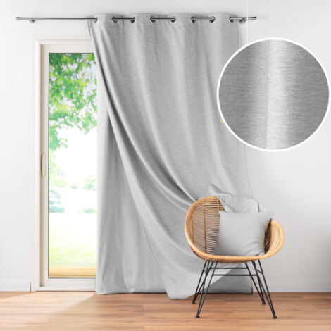 Rideau à Oeillets avec Doublure Amovible (140 x 260 cm) Coverline Gris, Thermique & 100% Occultant (1/5)