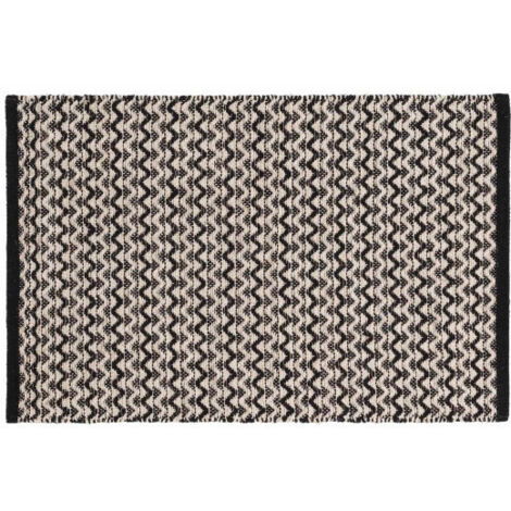 Tapis rectangle 60 x 90 cm coton/polyes fantaisie+fil met chasca Noir (1/5)