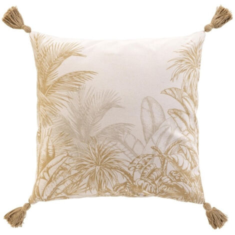 Coussin dehous. compr. pompons 45 x 45 cm coton/polyester imprime dune des place Sans
