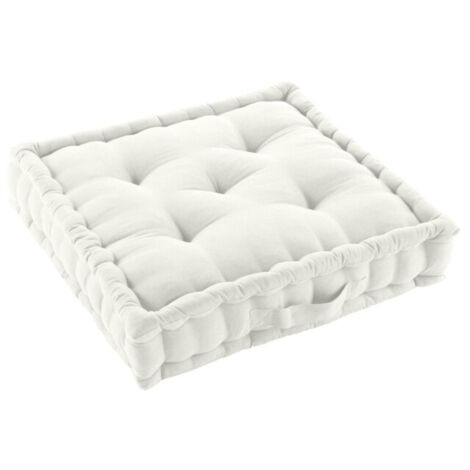 Coussin de sol 50 x 50 x 10 cm coton/polyester recycle grs twily Blanc