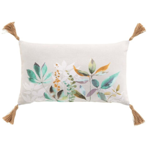 Coussin dehous. compr. pompons 30 x 50 cm coton/polyester imp. dilaris des place Sans (1/3)