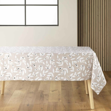 Nappe Anti Tache Rectangulaire Douceur D'Intu00e9rieur, Nappe Rectangle (140 X 240 Cm) Florelle Corail, Microfibre