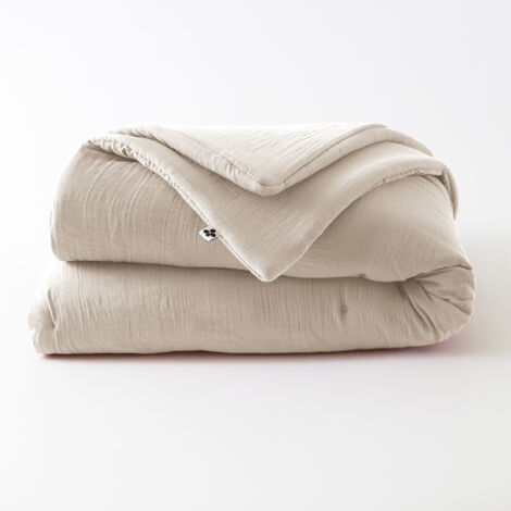Édredon 180 x 240 cm - Double Gaze de Coton 125 gr/m² - Uni Gaïa Pampa