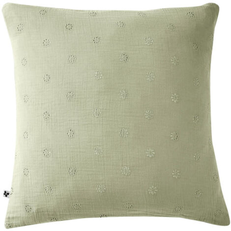 taie d'oreiller 60 x 60 cm gaze de coton gaïa boho eucalyptus