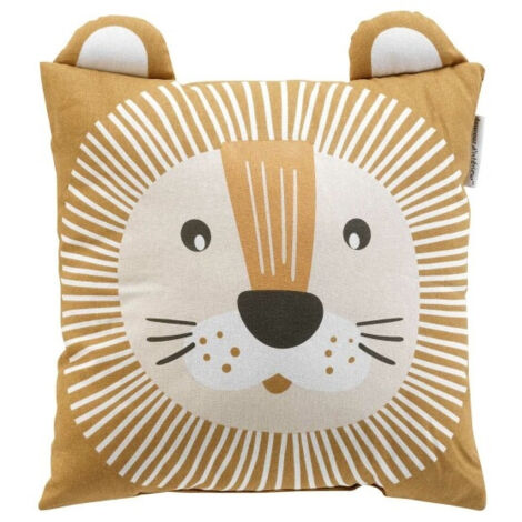 Housse De Coussin Enfant 40x40cm En Coton Bio - Motif Animal Mignon, Avec Fermeture Envelope (sans Zip)