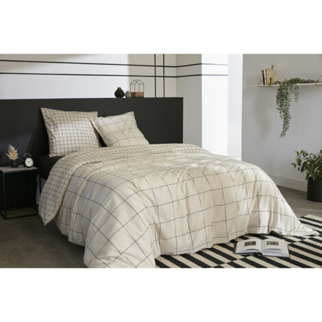 Parure Housse de Couette 200 x 200 cm + 2 Taies d’Oreiller - Coton 57 Fils - Carrie Pampa (1/3)