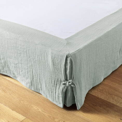 Cache-sommier 90 x 190 cm en gaze de coton - Gaïa Eucalyptus