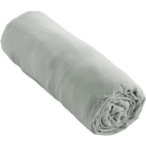 Drap Housse Double Gaze de Coton Eucalyptus – 180 x 200 cm – Bonnet 30 cm