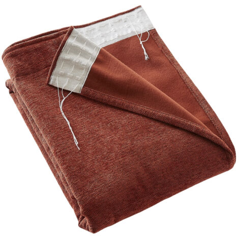 Rideau occultant 140 x 260 cm – Galon fronceur couture invisible – Blackout & Polaire – BJORN Terracotta (1/5)