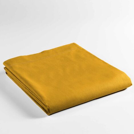 Promo Linge - Drap Plat Lina - 100% Coton - Certifié Oeko-TEX r - jaune - 300x240 cm