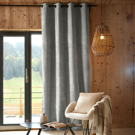 Rideau 140 x 240 cm – Occultant total & Thermique Bjorn Gris (1/4)