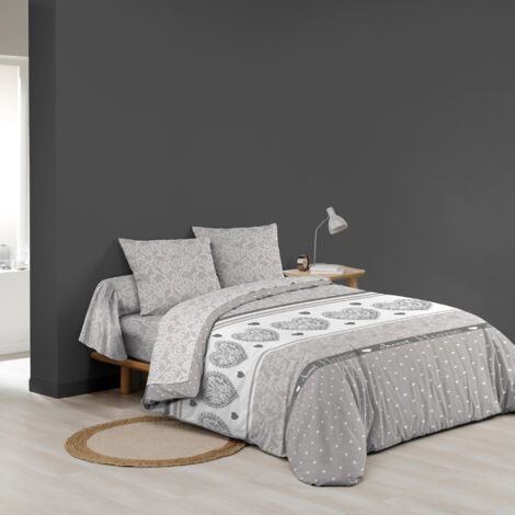 Parure de lit 6 pièces LOVA – 240 x 220 cm – 100% coton – 42 fils/cm² (1/3)