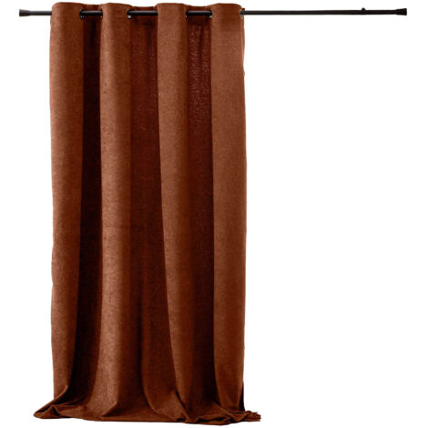 Rideau à œillets 140 x 260 cm – Bouclette unie WINONA – Coloris Terracotta