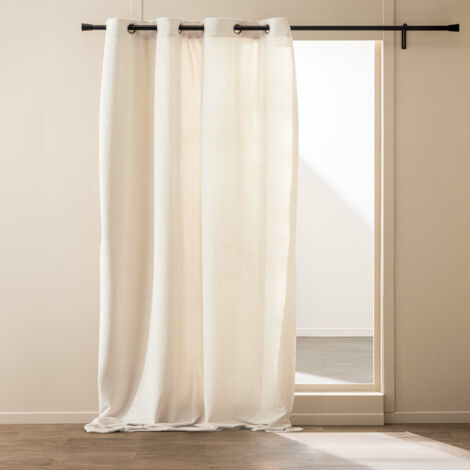 Rideau à œillets WINONA 140 x 260 cm – Bouclette unie – Naturel - 140x260cm - Naturel