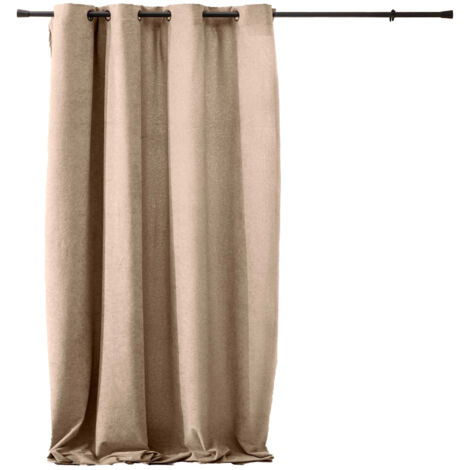 Rideau à œillets 140 x 260 cm – Bouclette unie WINONA – Coloris Sable